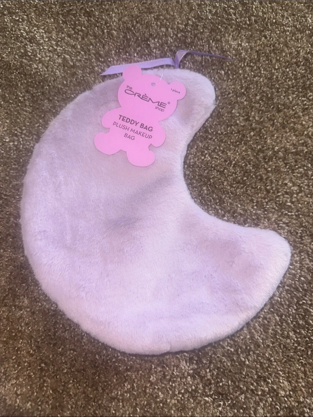 The Creme Shop Teddy Bag Plush Makeup Pouch NWT